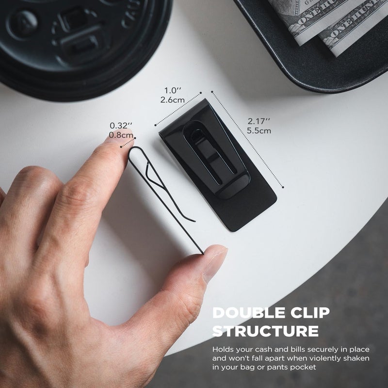 VULKIT Money Clip Stainless Steel Cash Holder EDC Accessories Men's Money Clips - Image 3